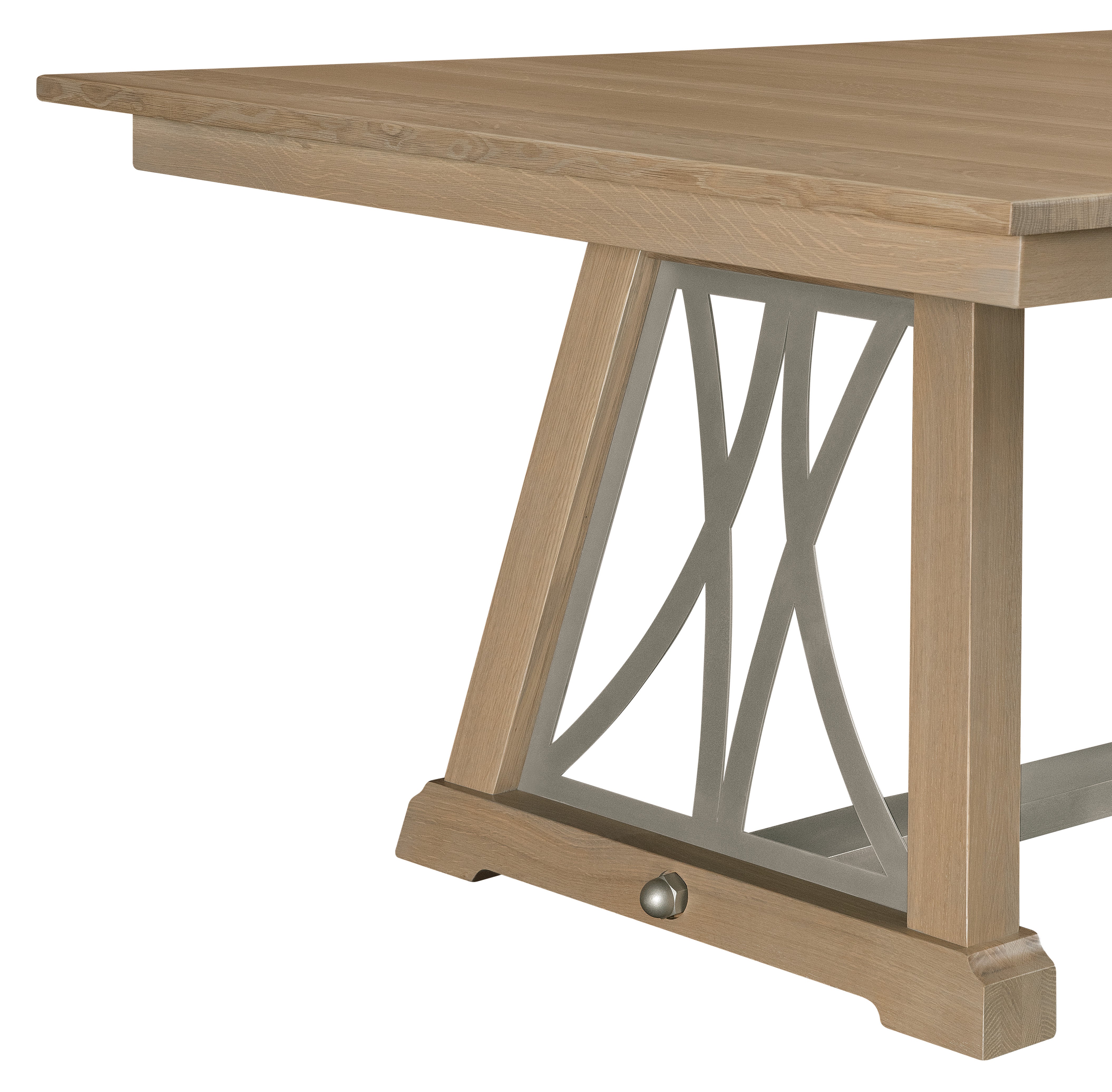amish north star table in quartersawn white oak in stain seashell
