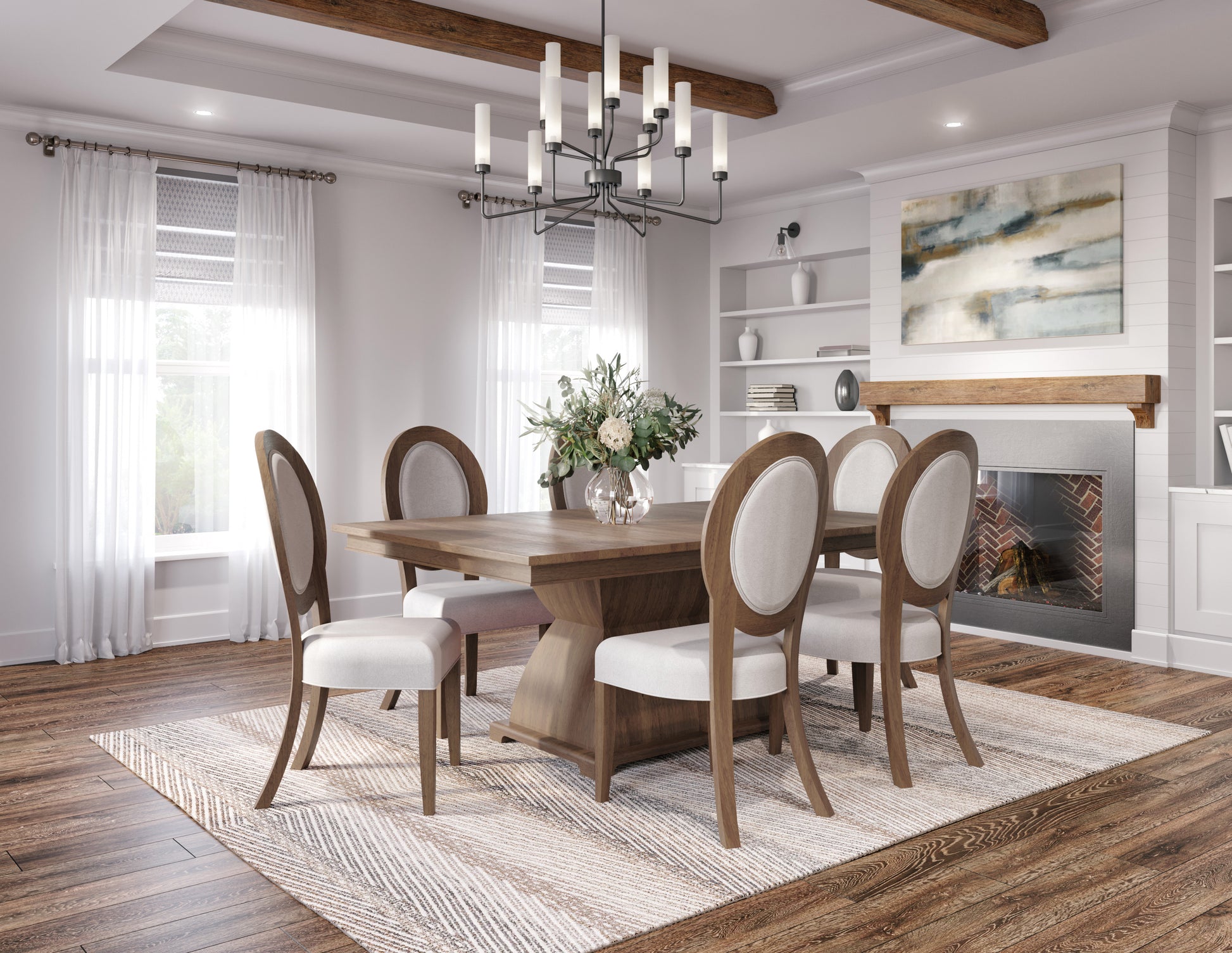 Amish Bilton Pedestal Dining Table