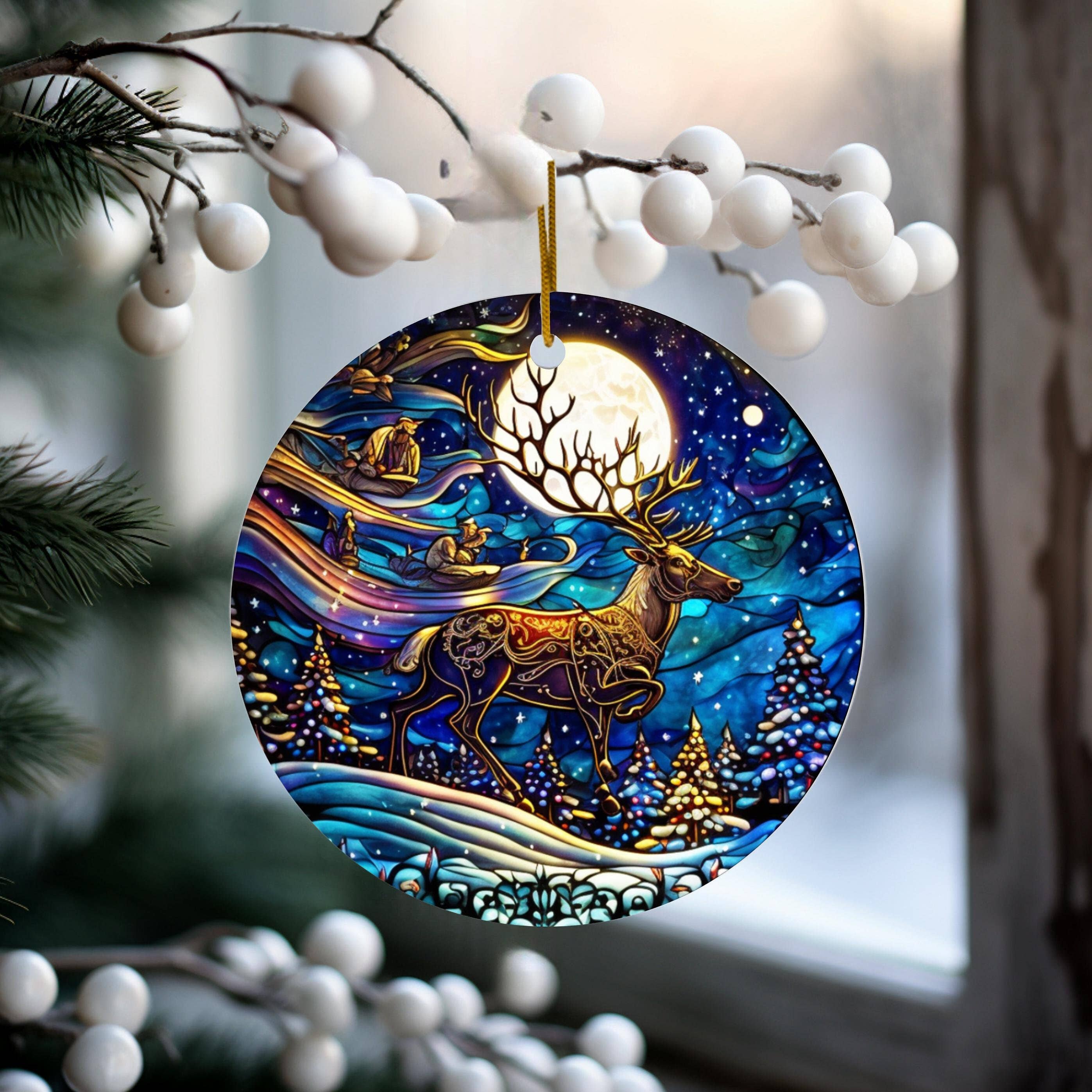 Reindeer Ceramic Ornament - Thumbnail 3