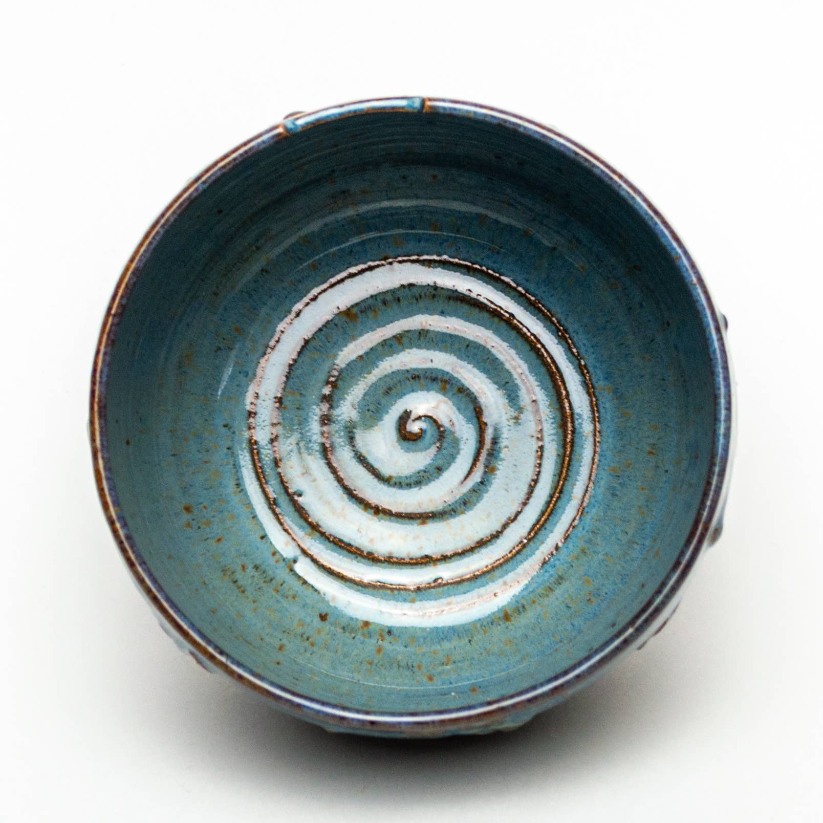 Rice & Noodle Bowl - Handmade - Dark Blue Swirl