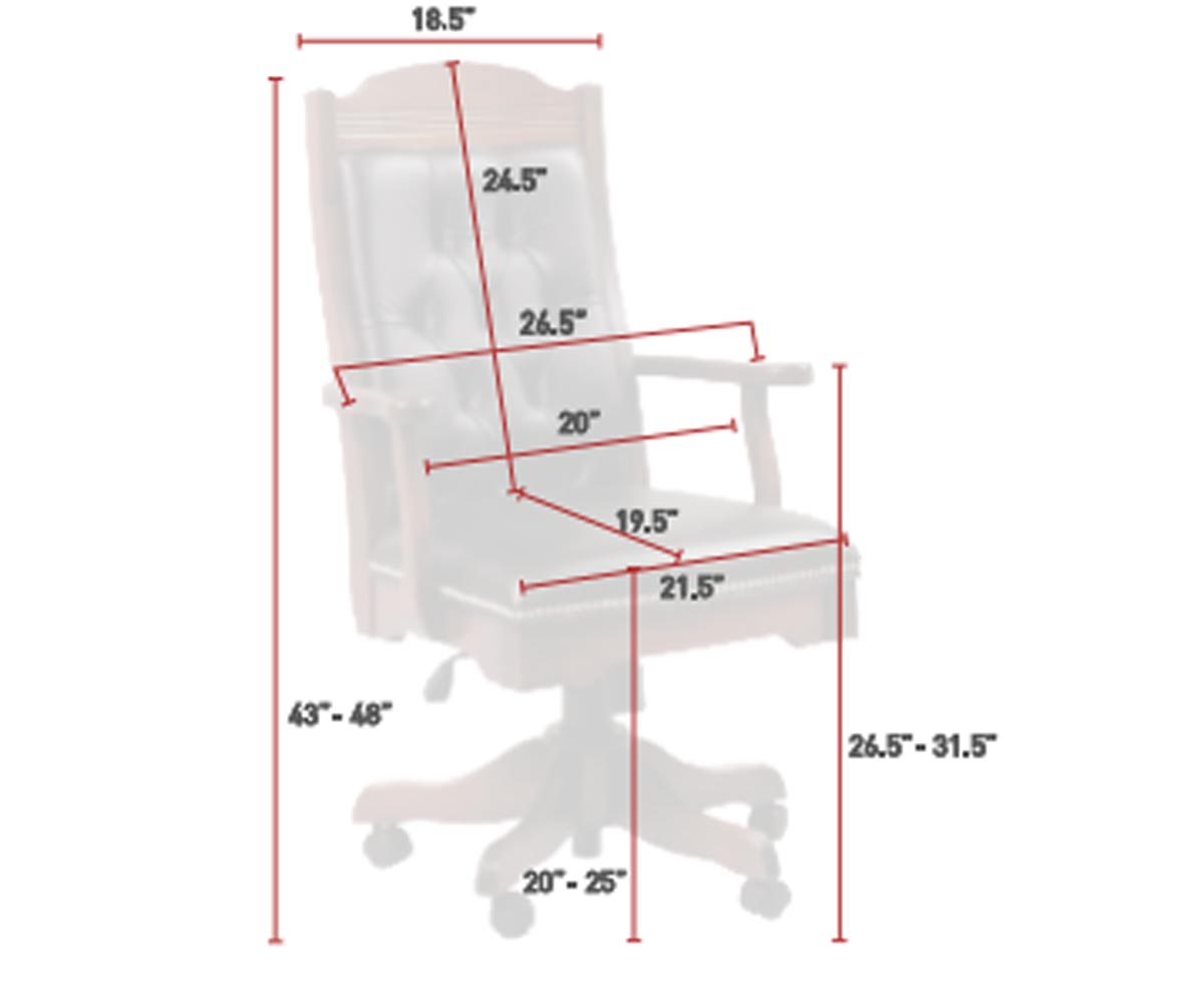 Amish Starr Executive Arm Chair with Gas Lift-Desk Chair-The Amish House