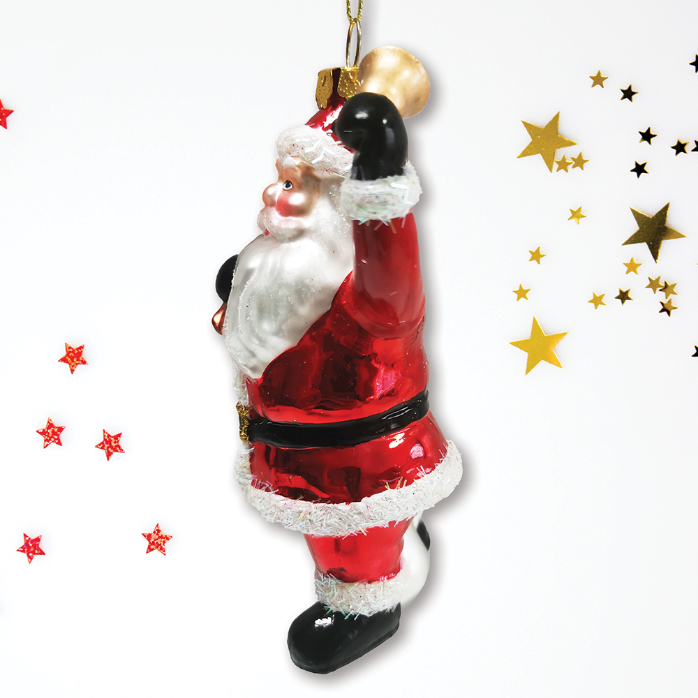 Santa Claus Coming to Town Glass Ornament