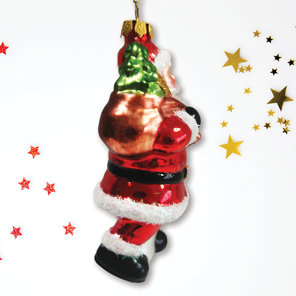 Santa Claus Coming to Town Glass Ornament