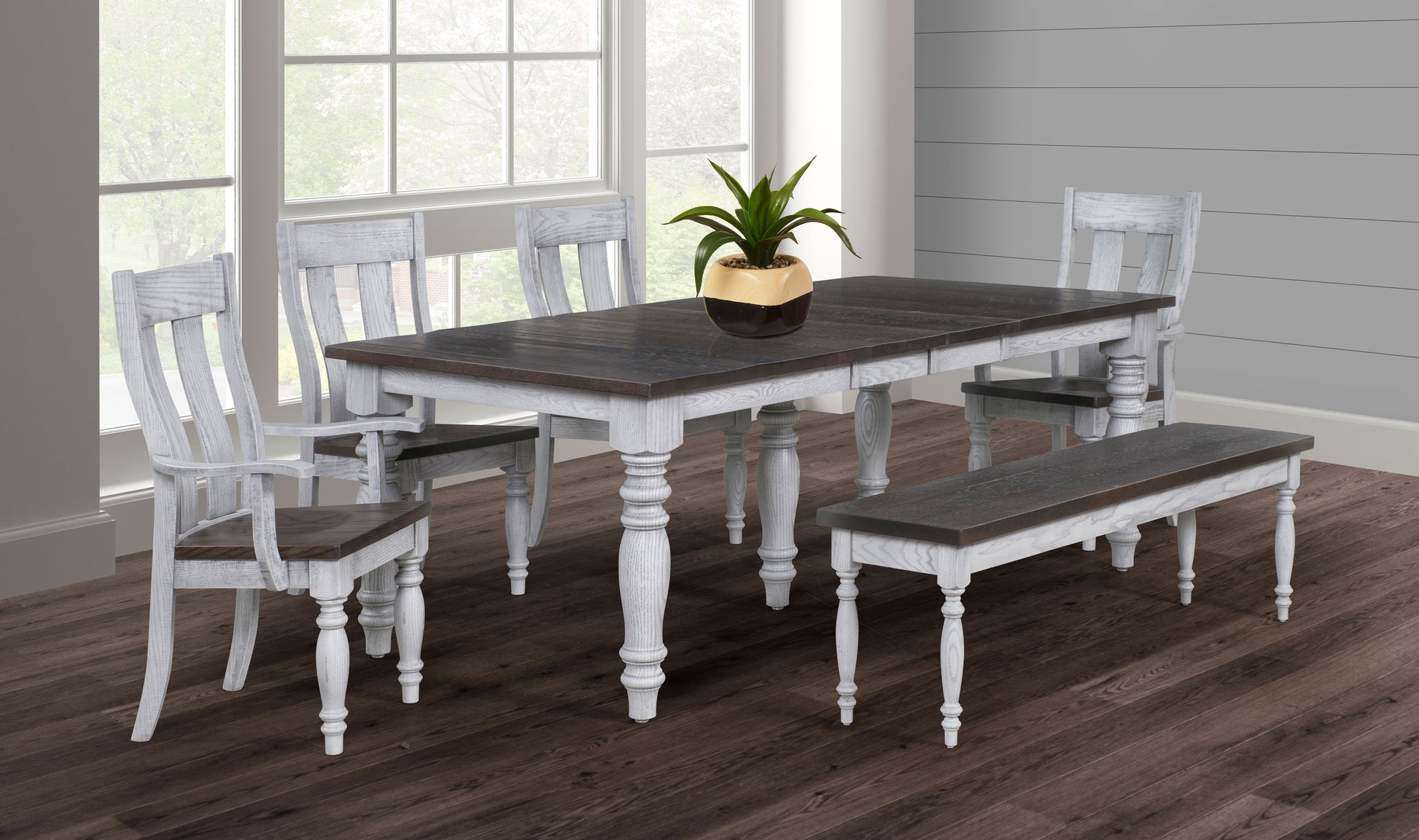 Amish Sawmarks Sherbrooke Leg Table