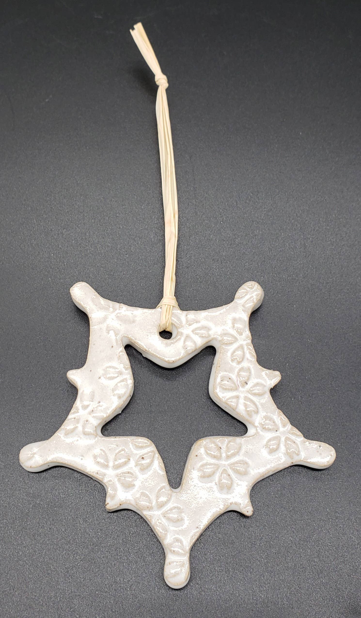 Snowflake Shaped Stoneware Ornaments
