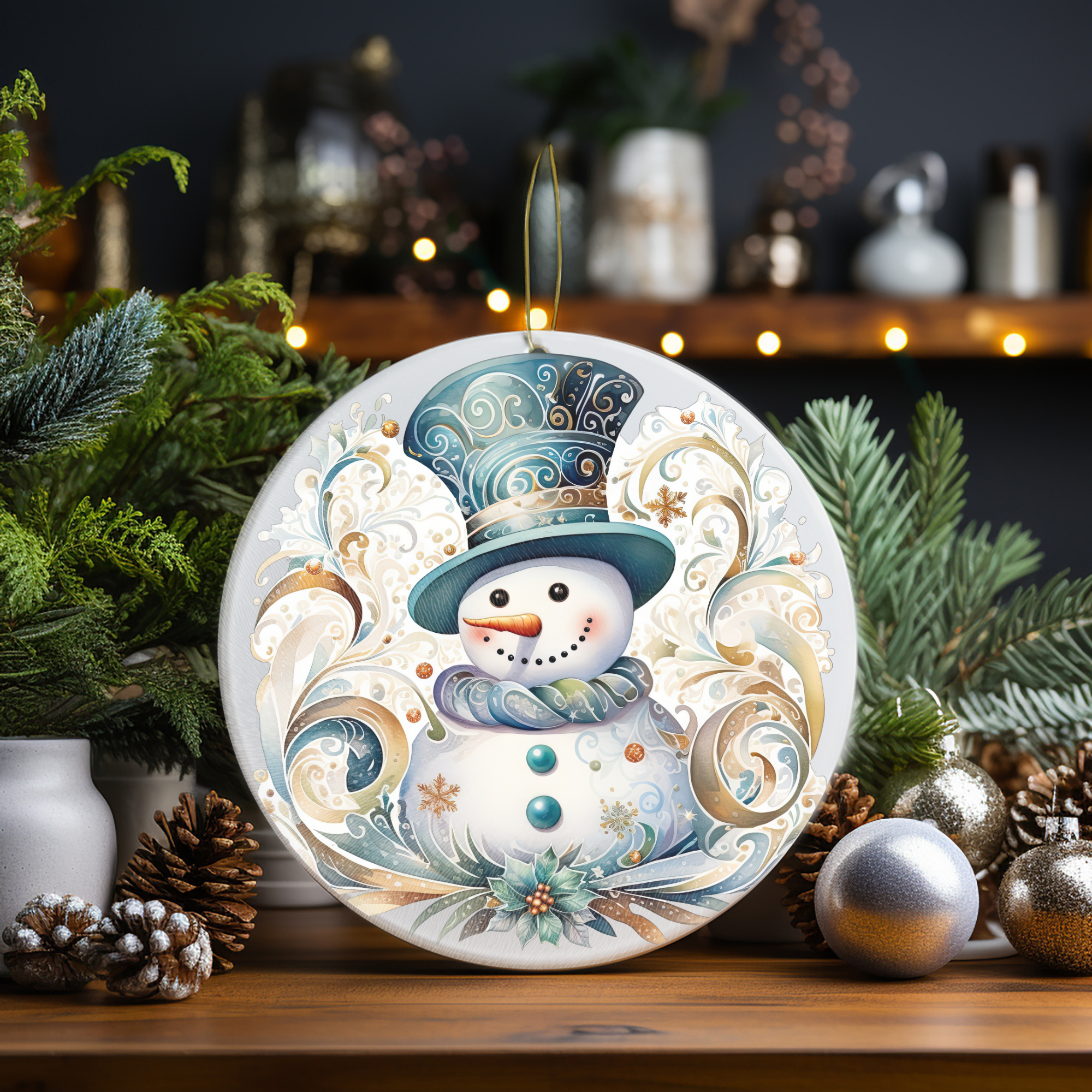 Snowman Charcuterie Tray, Glass Cutting Board - Thumbnail 2