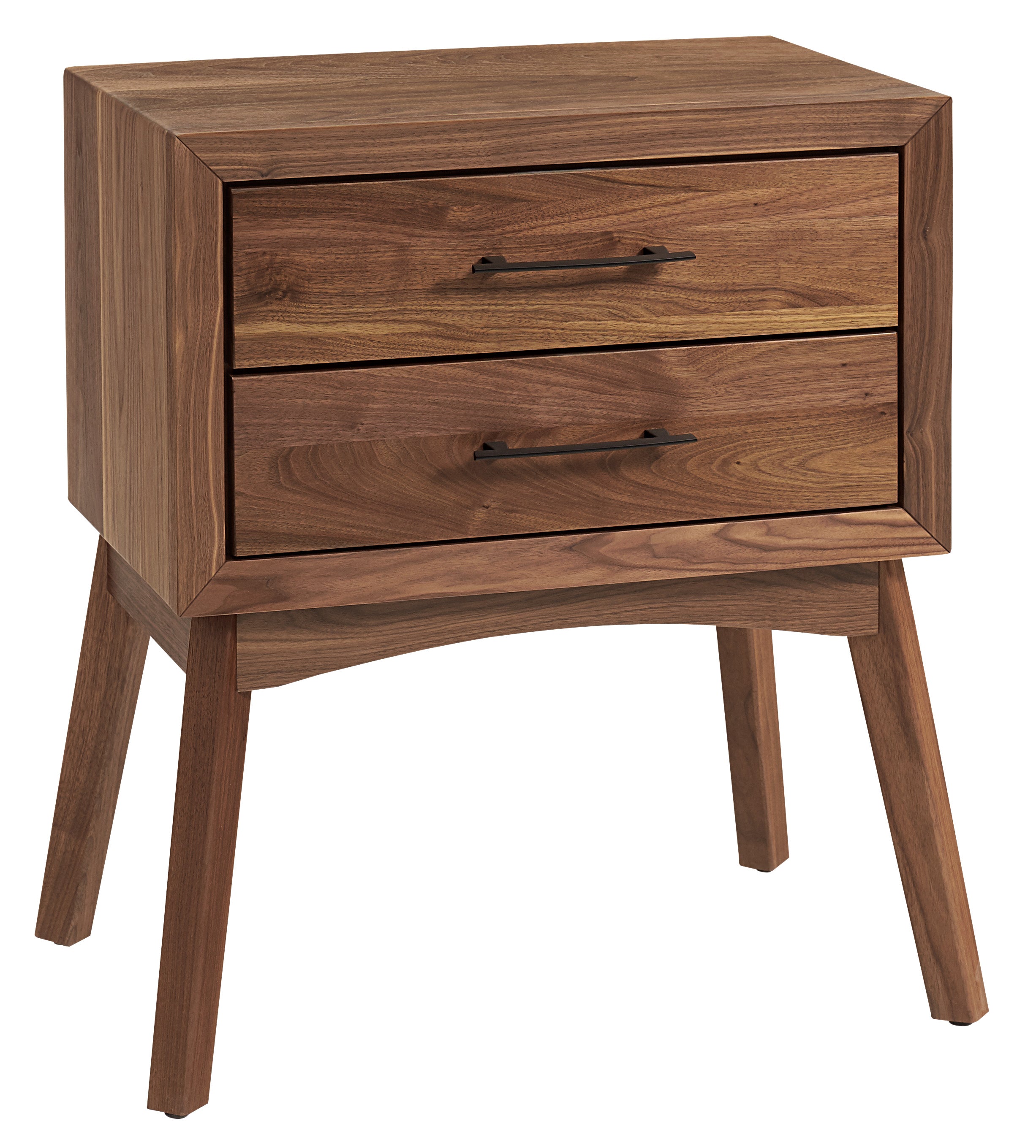 The amish tucson nightstand shown in walnut with a natural stain