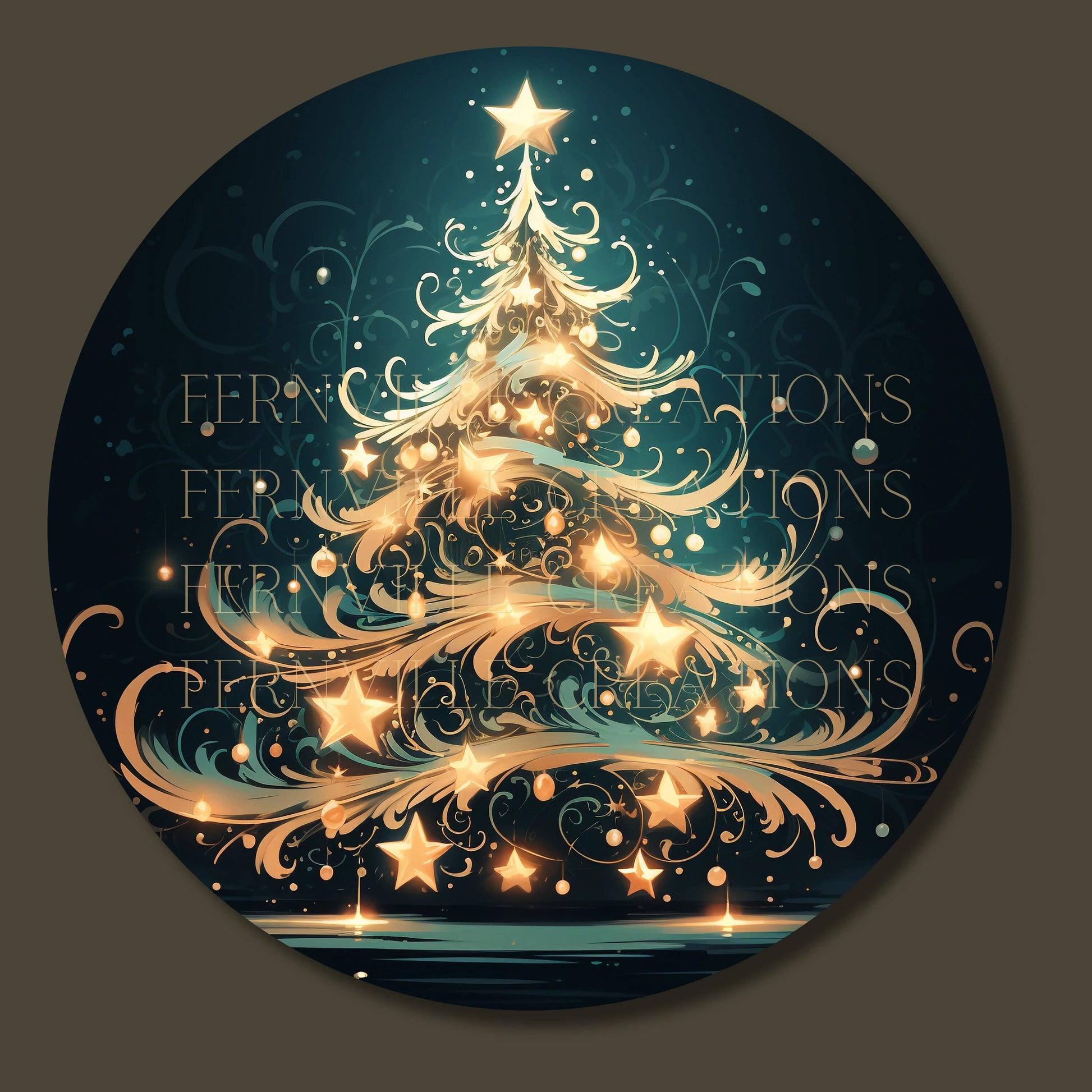 Teal & Gold Holiday Ornament