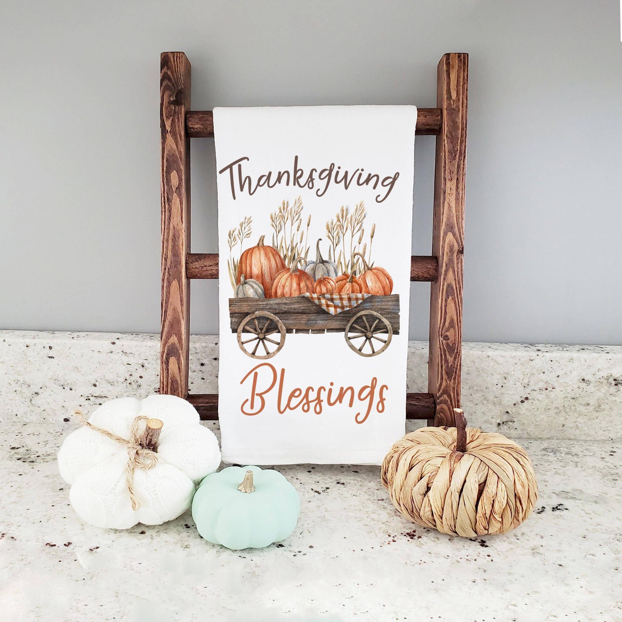 Thanksgiving Blessings Cotton Tea Towel-Home Decor-The Amish House