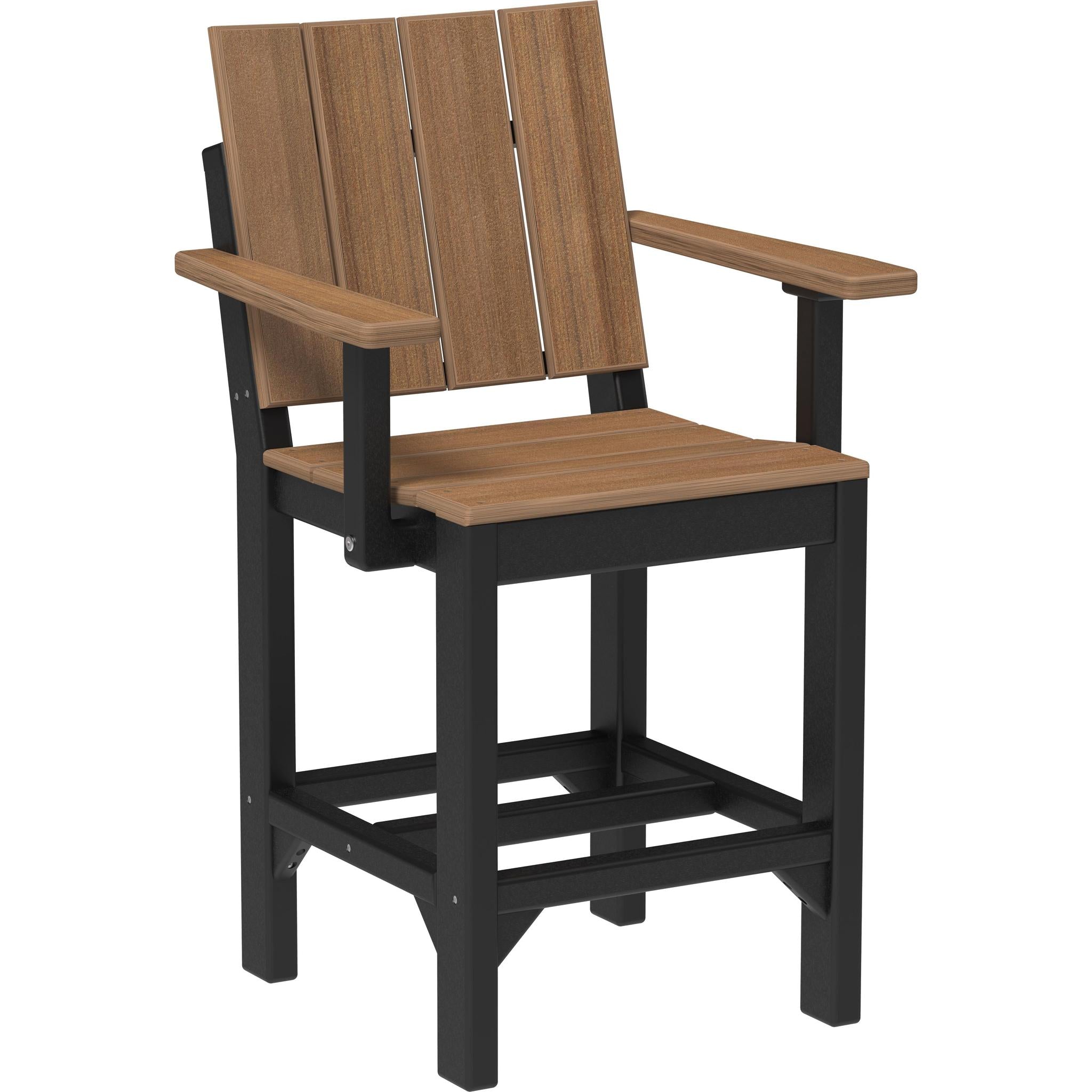 Urban Arm Chair-Outdoor Chairs-Antique Mahogany & Black-Counter Height-The Amish House