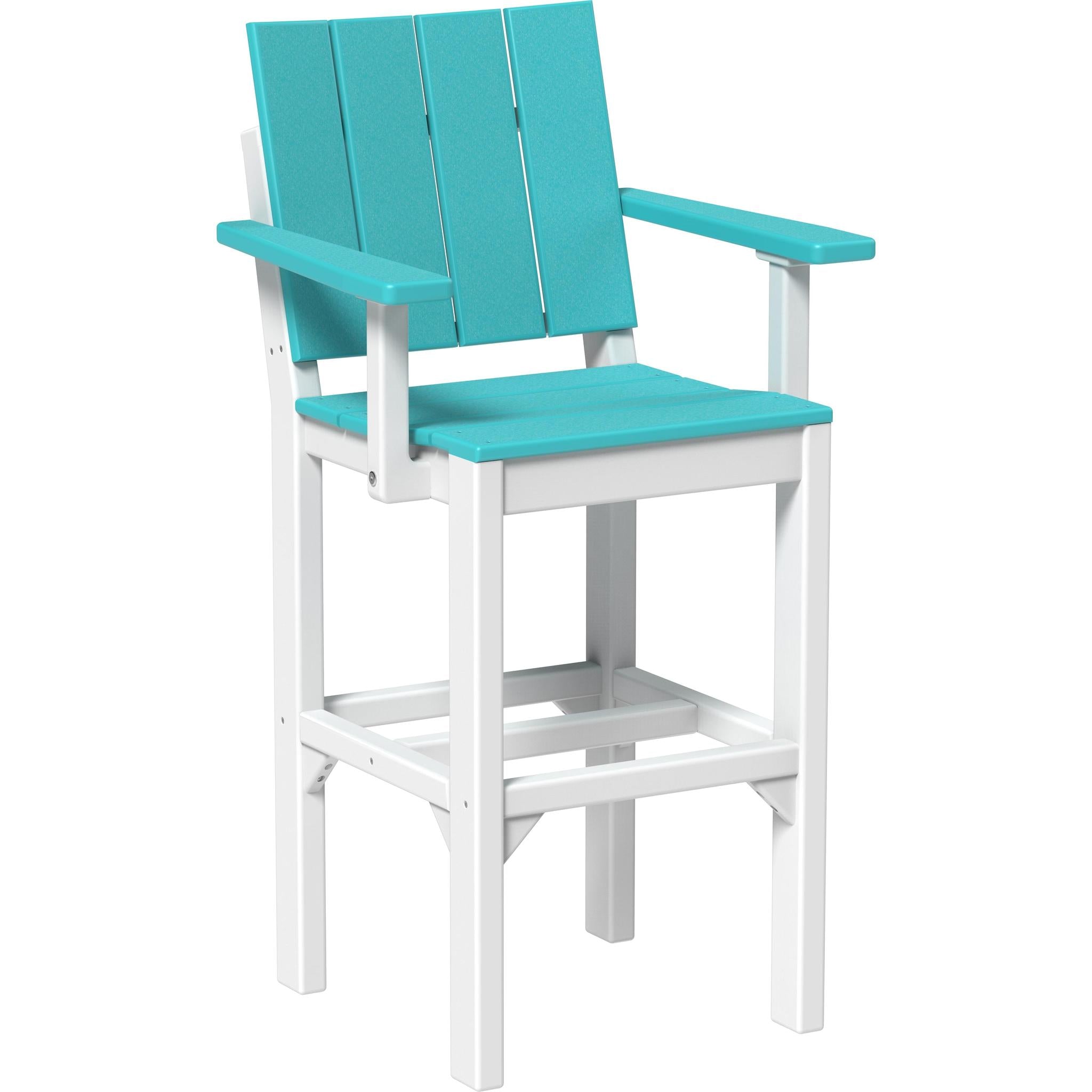 Urban Arm Chair-Outdoor Chairs-Aruba Blue & White-Bar Height-The Amish House