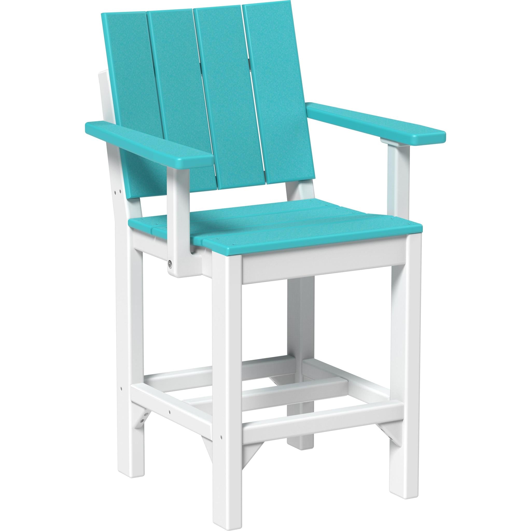 Urban Arm Chair-Outdoor Chairs-Aruba Blue & White-Counter Height-The Amish House
