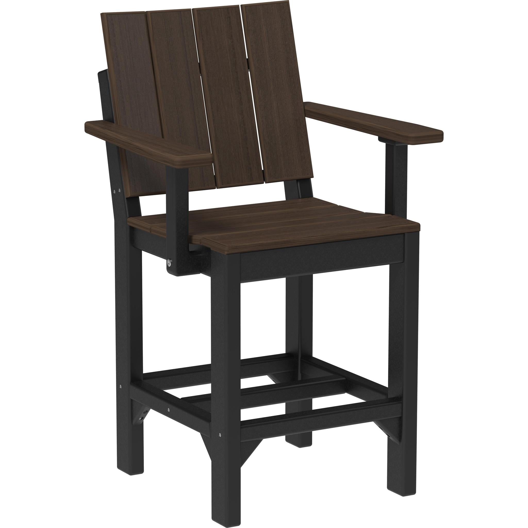 Urban Arm Chair-Outdoor Chairs-Brazilian Walnut & Black-Counter Height-The Amish House