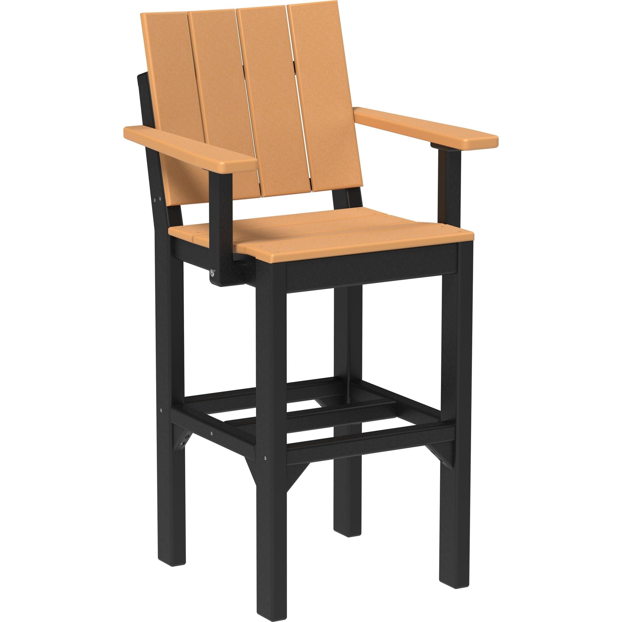 Urban Arm Chair-Outdoor Chairs-Cedar & Black-Bar Height-The Amish House