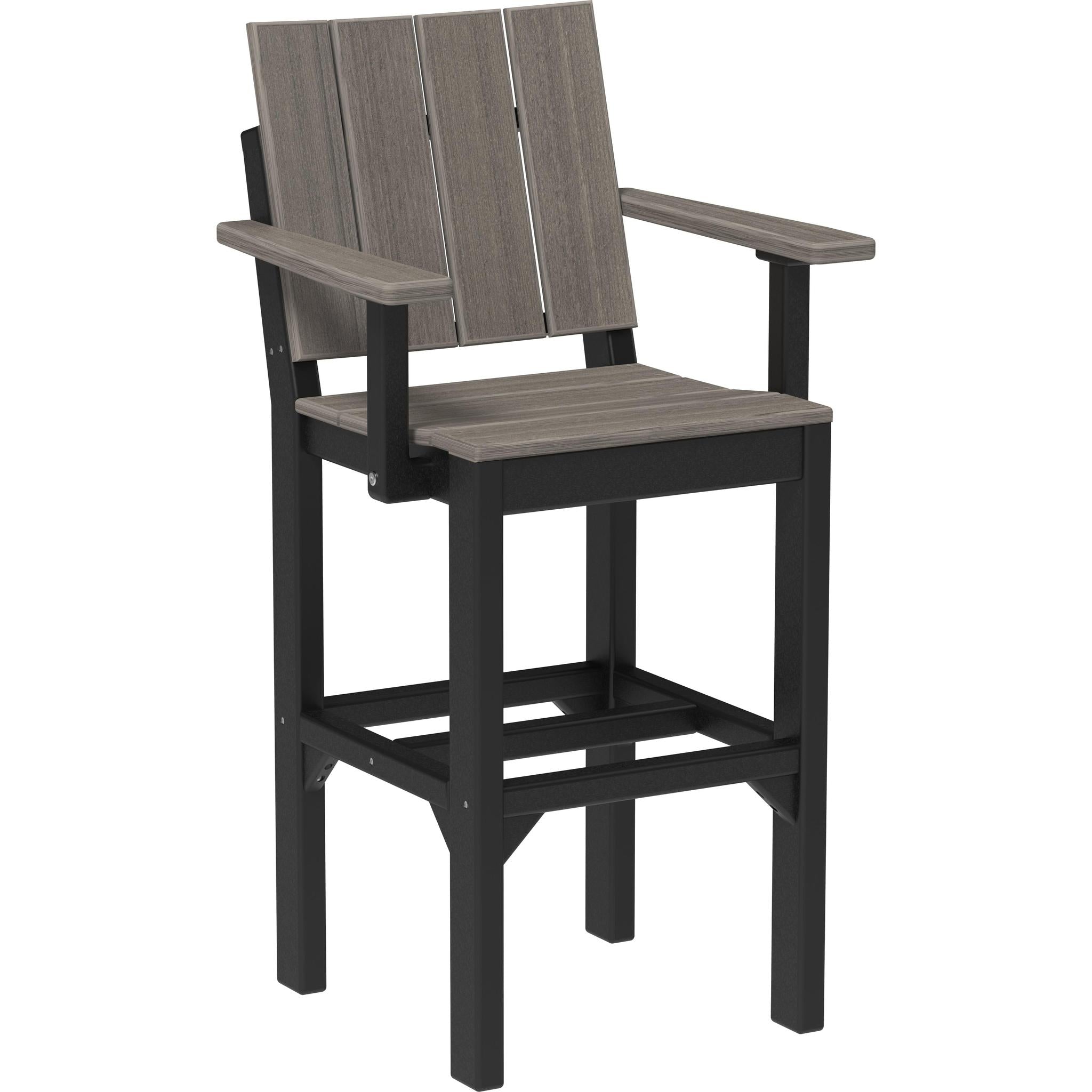 Urban Arm Chair-Outdoor Chairs-Coastal Gray & Black-Bar Height-The Amish House