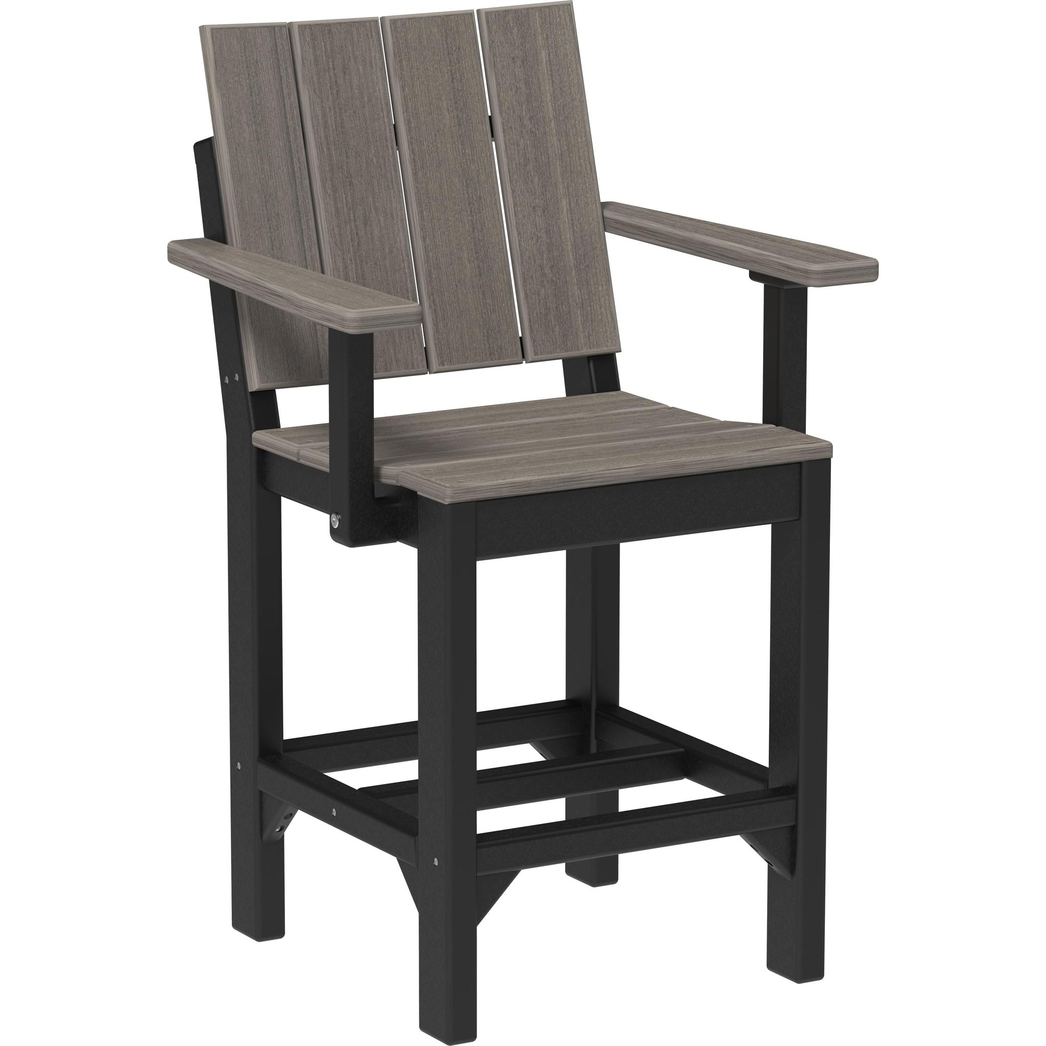 Urban Arm Chair-Outdoor Chairs-Coastal Gray & Black-Counter Height-The Amish House