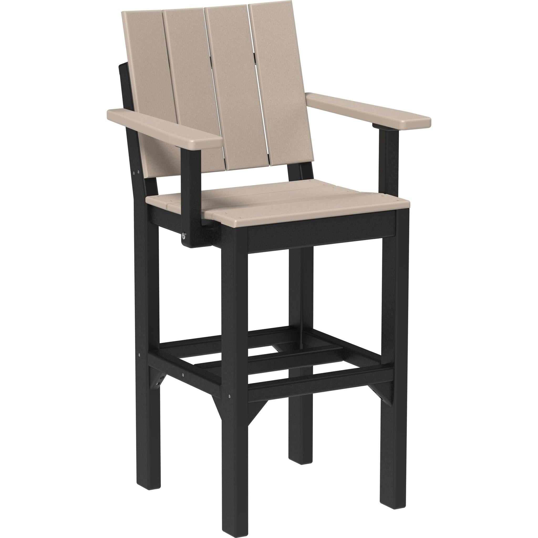 Urban Arm Chair-Outdoor Chairs-Weatherwood & Black-Bar Height-The Amish House