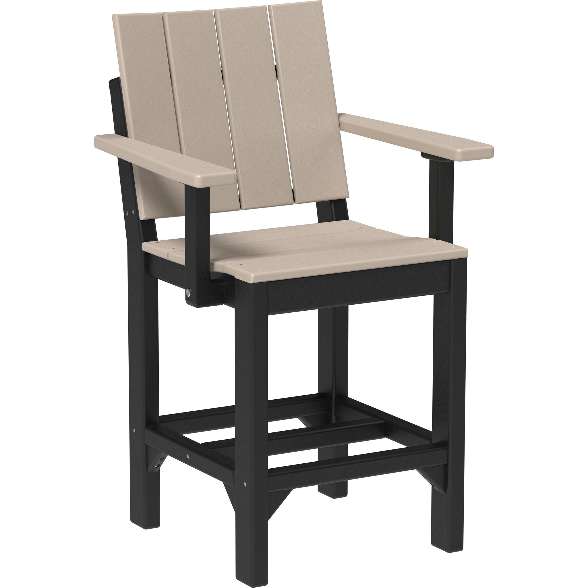 Urban Arm Chair-Outdoor Chairs-Weatherwood & Black-Counter Height-The Amish House