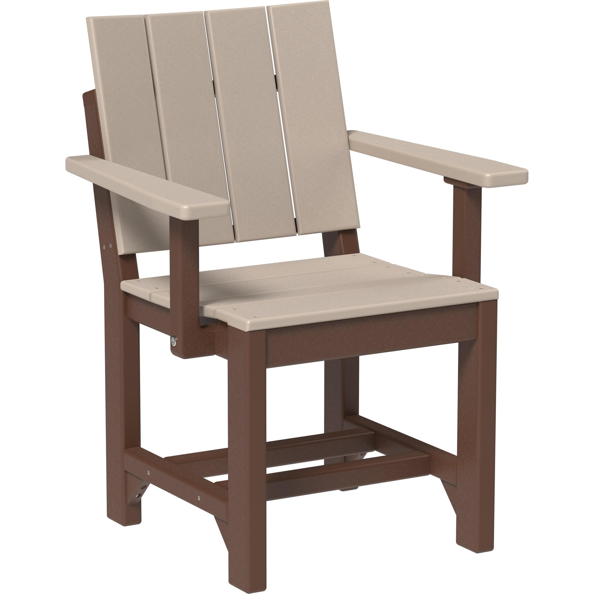Urban Arm Chair-Outdoor Chairs-Weatherwood & Chestnut Brown-Dining Height-The Amish House
