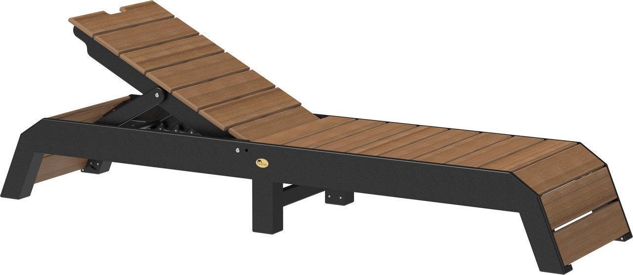 urban chaise lounge in antique mahogany and black