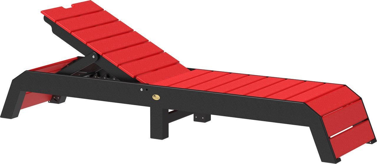 urban chaise lounge in red and blak