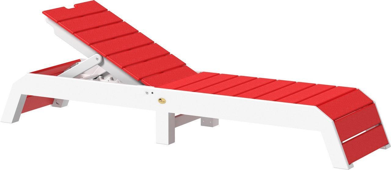 urban chaise lounge in red and white