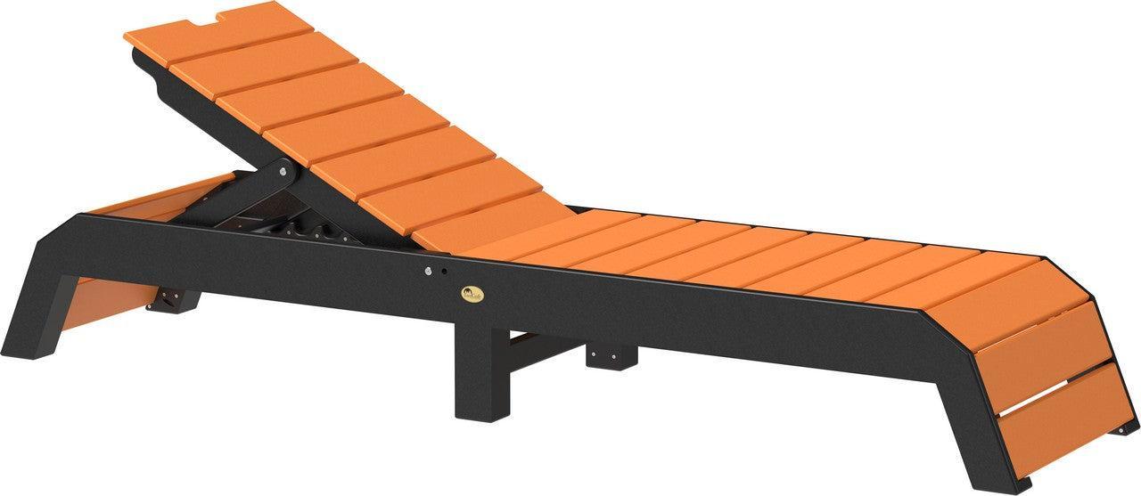 urban chaise lounge in tangerine and black
