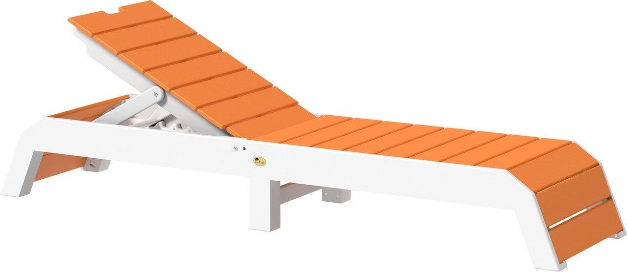 urban chaise lounge in tangerine and white