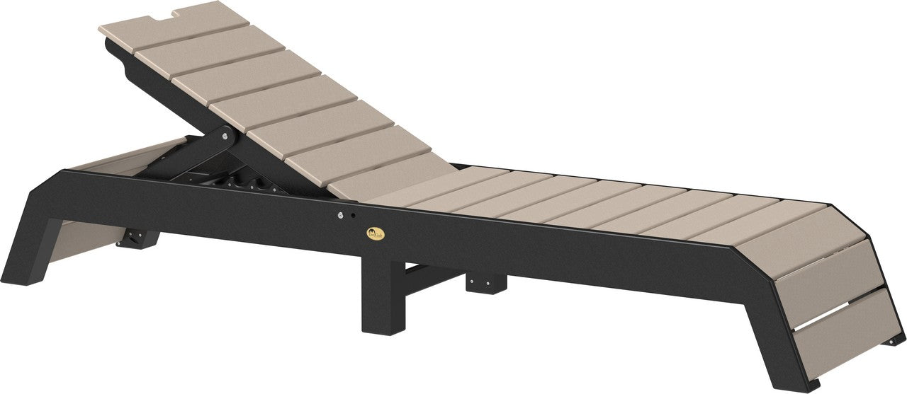 urban chaise lounge in weatherwood and black