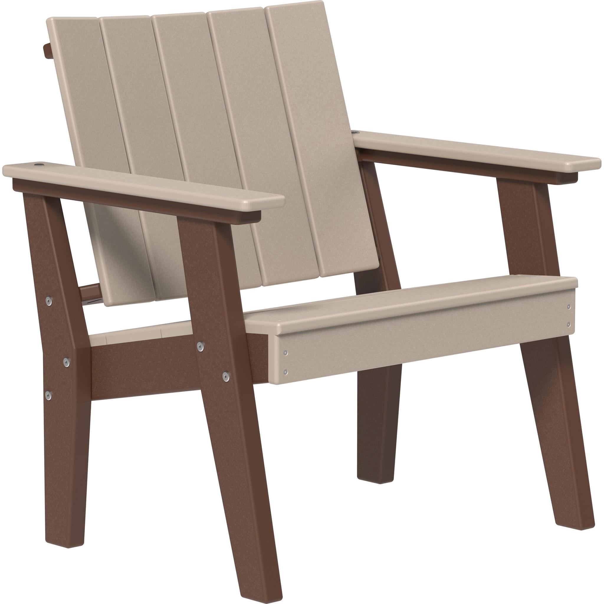 Urban Chat Chair-Outdoor Chairs-Weatherwood & Chestnut Brown-The Amish House