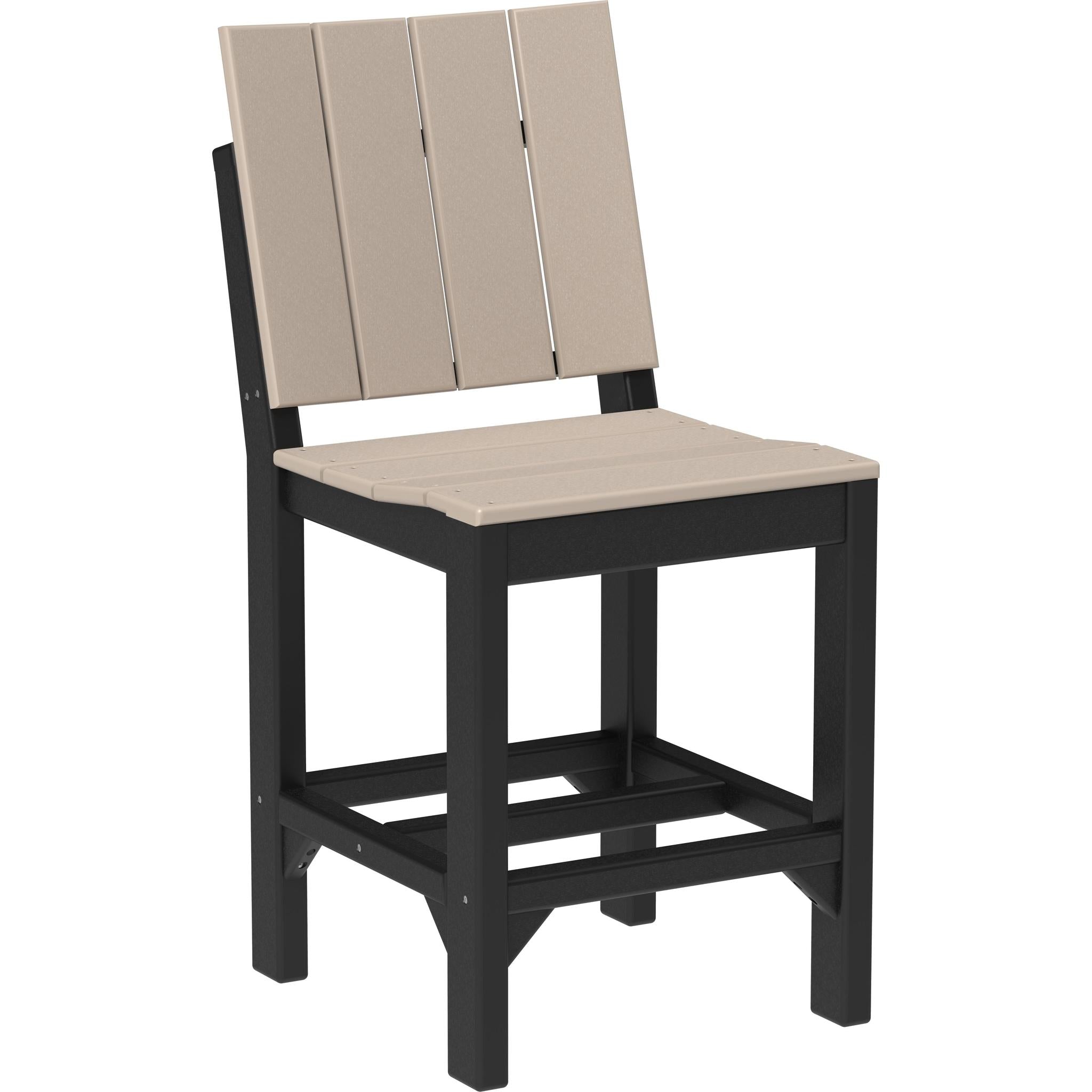 Urban Side Chair-Outdoor Chairs-Weatherwood & Black-Counter Height-The Amish House