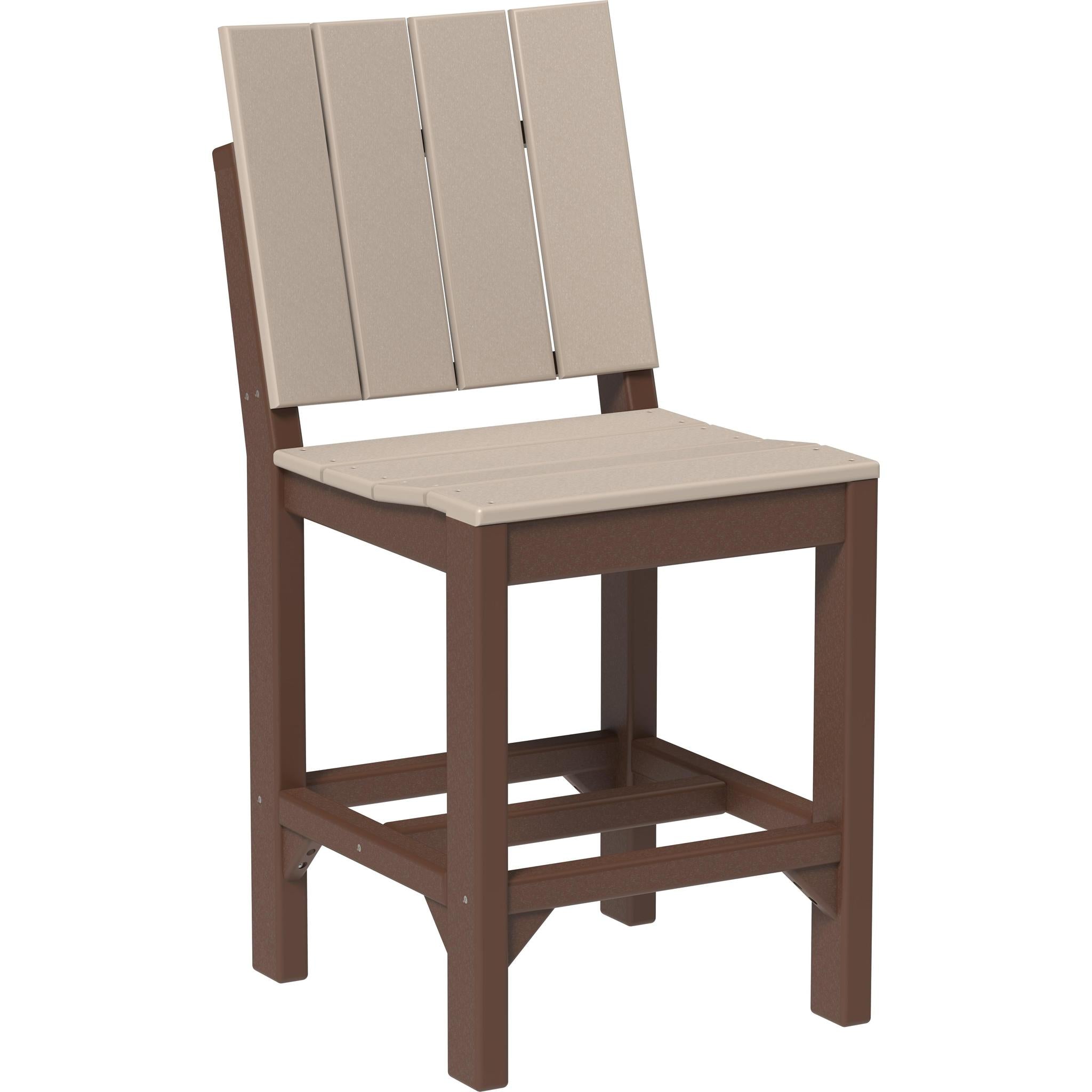 Urban Side Chair-Outdoor Chairs-Weatherwood & Chestnut Brown-Counter Height-The Amish House