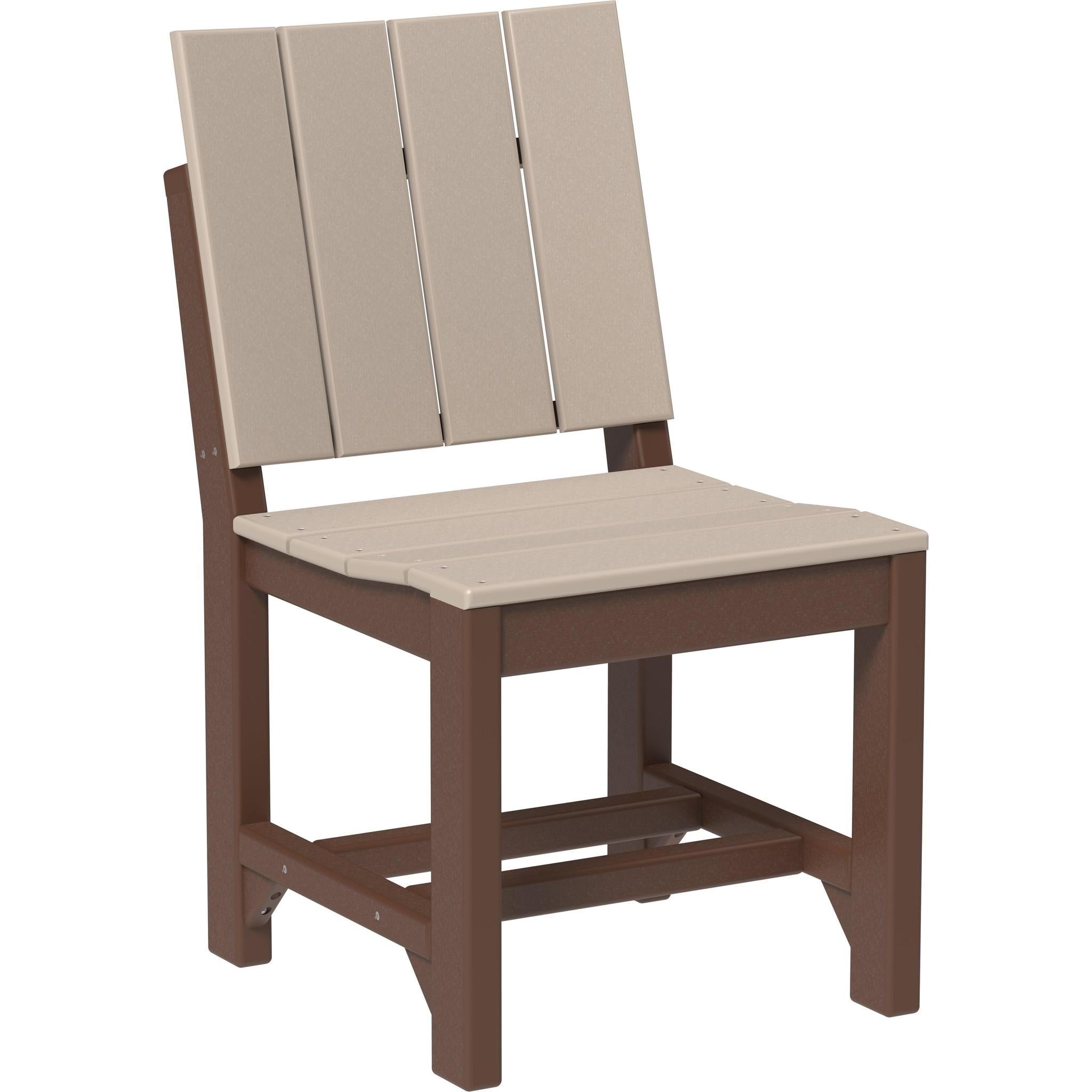 Urban Side Chair-Outdoor Chairs-Weatherwood & Chestnut Brown-Dining Height-The Amish House