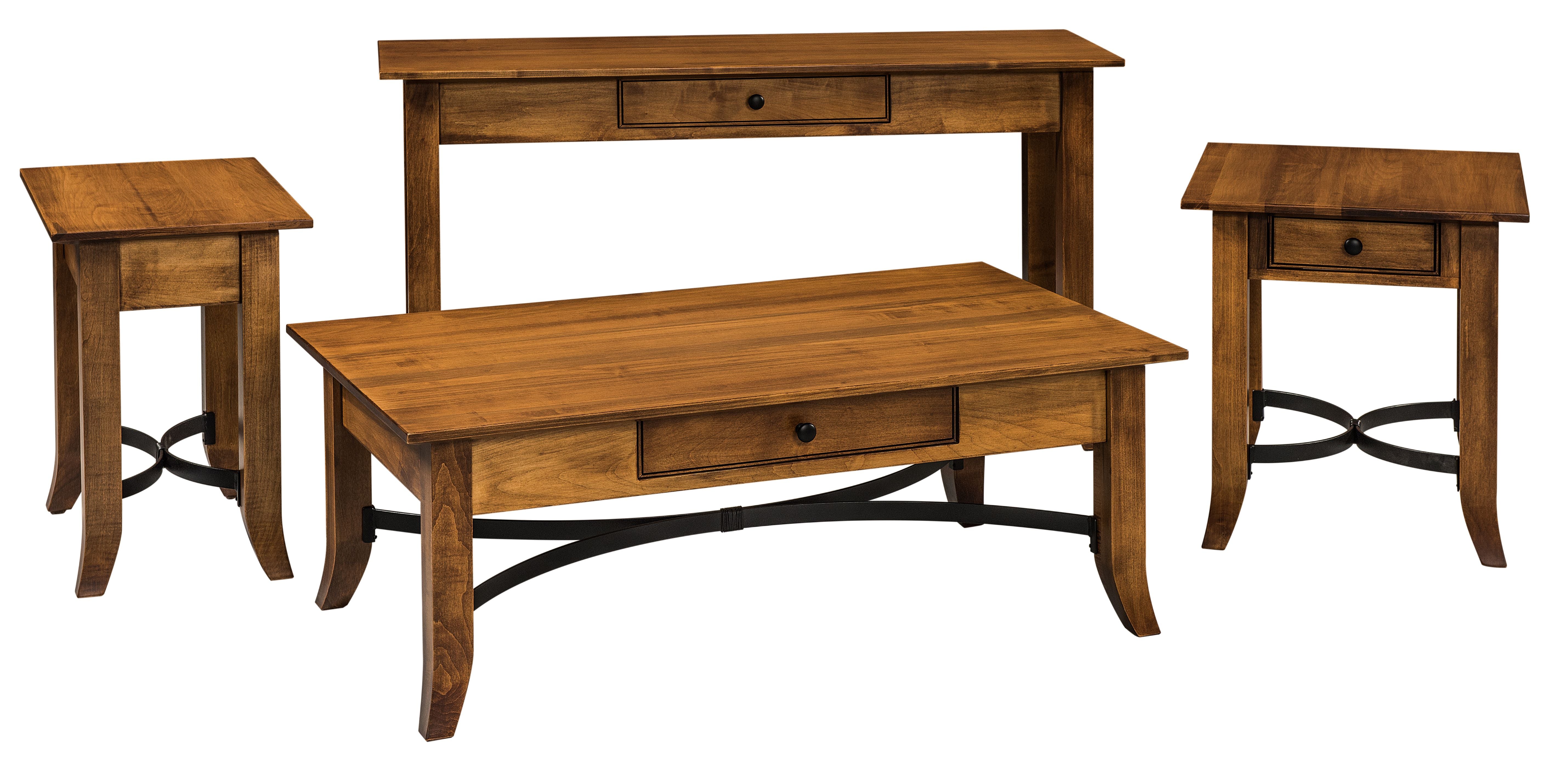 american made amish vanderbilt coffee table end table sofa table options