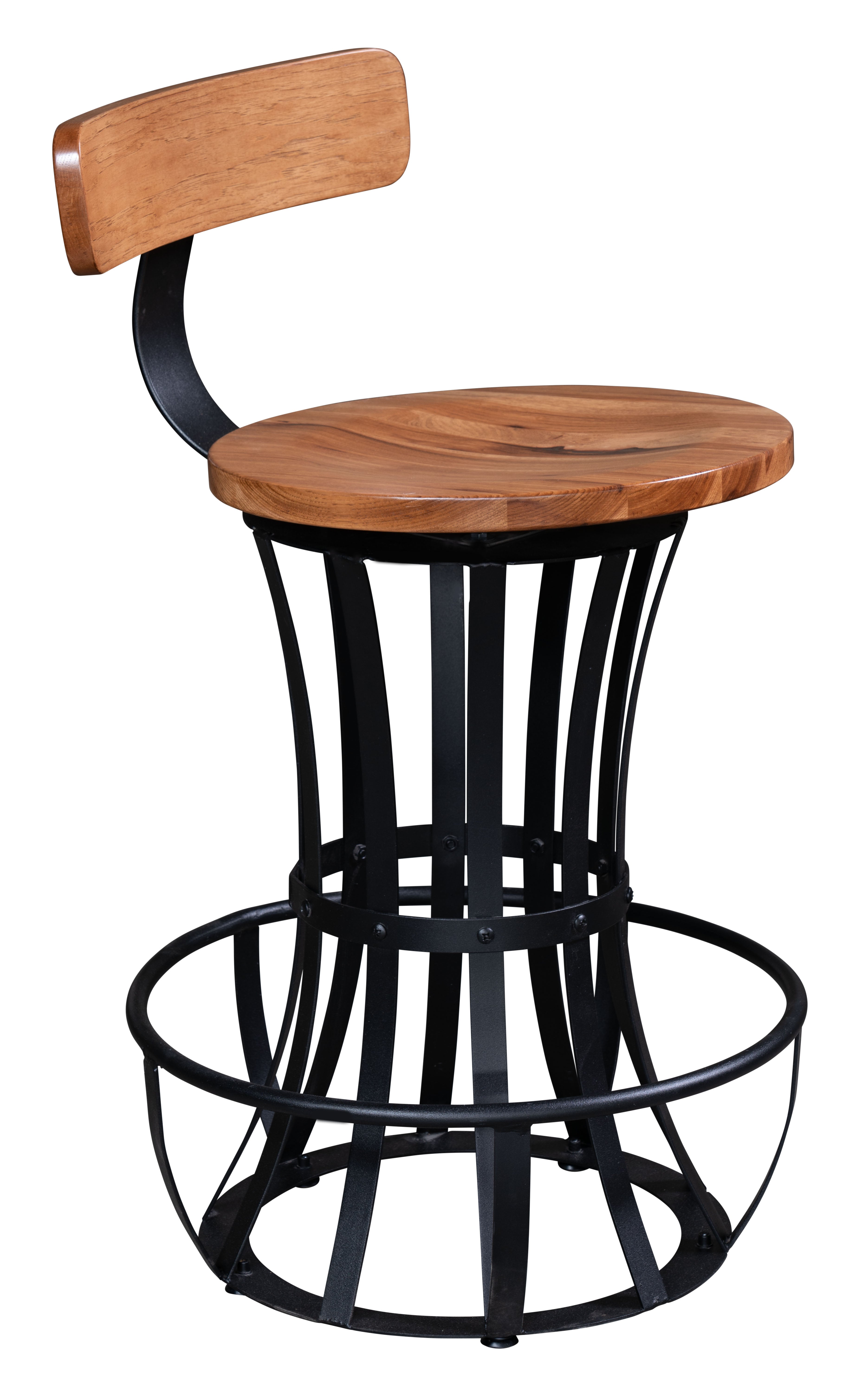 Amish Wabash Swivel Bar Stool