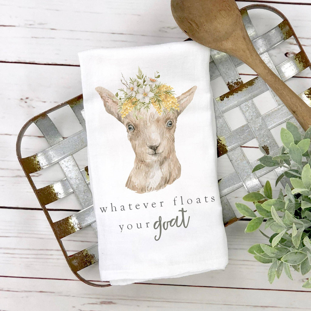 Whatever Floats Your Goat Tea Towel-Home Decor-The Amish House