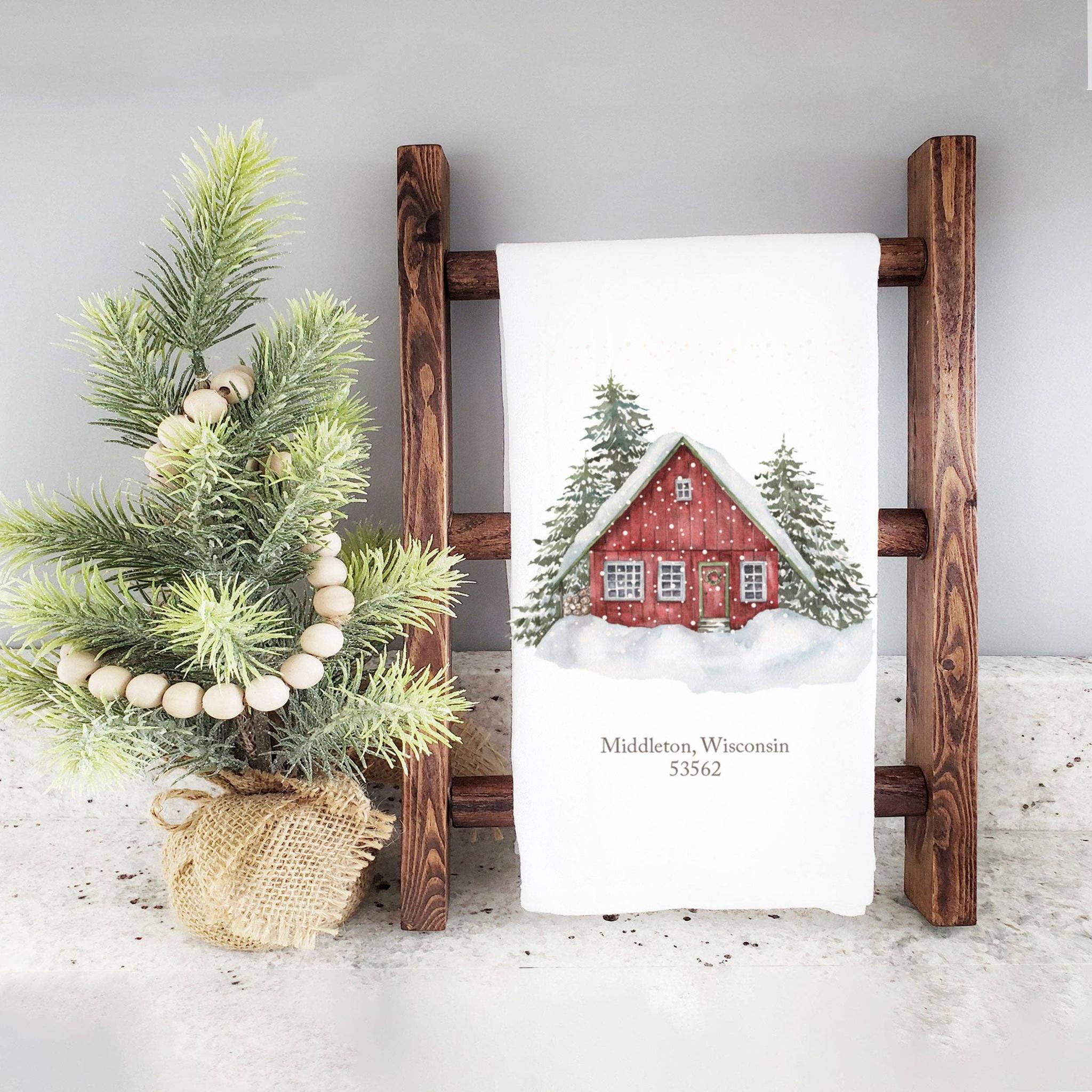 Winter House Hometown Cotton Tea Towel-Home Decor-The Amish House