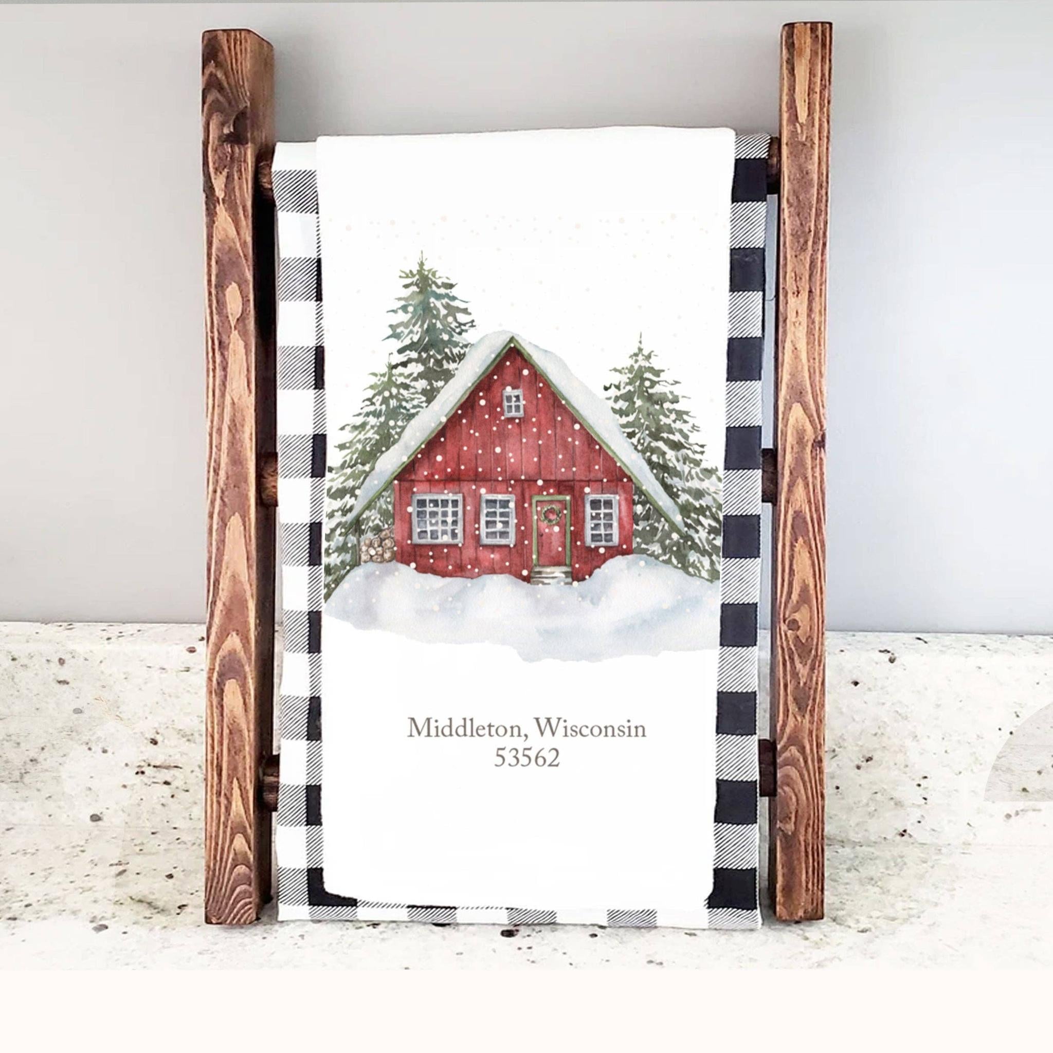 Winter House Hometown Cotton Tea Towel-Home Decor-The Amish House