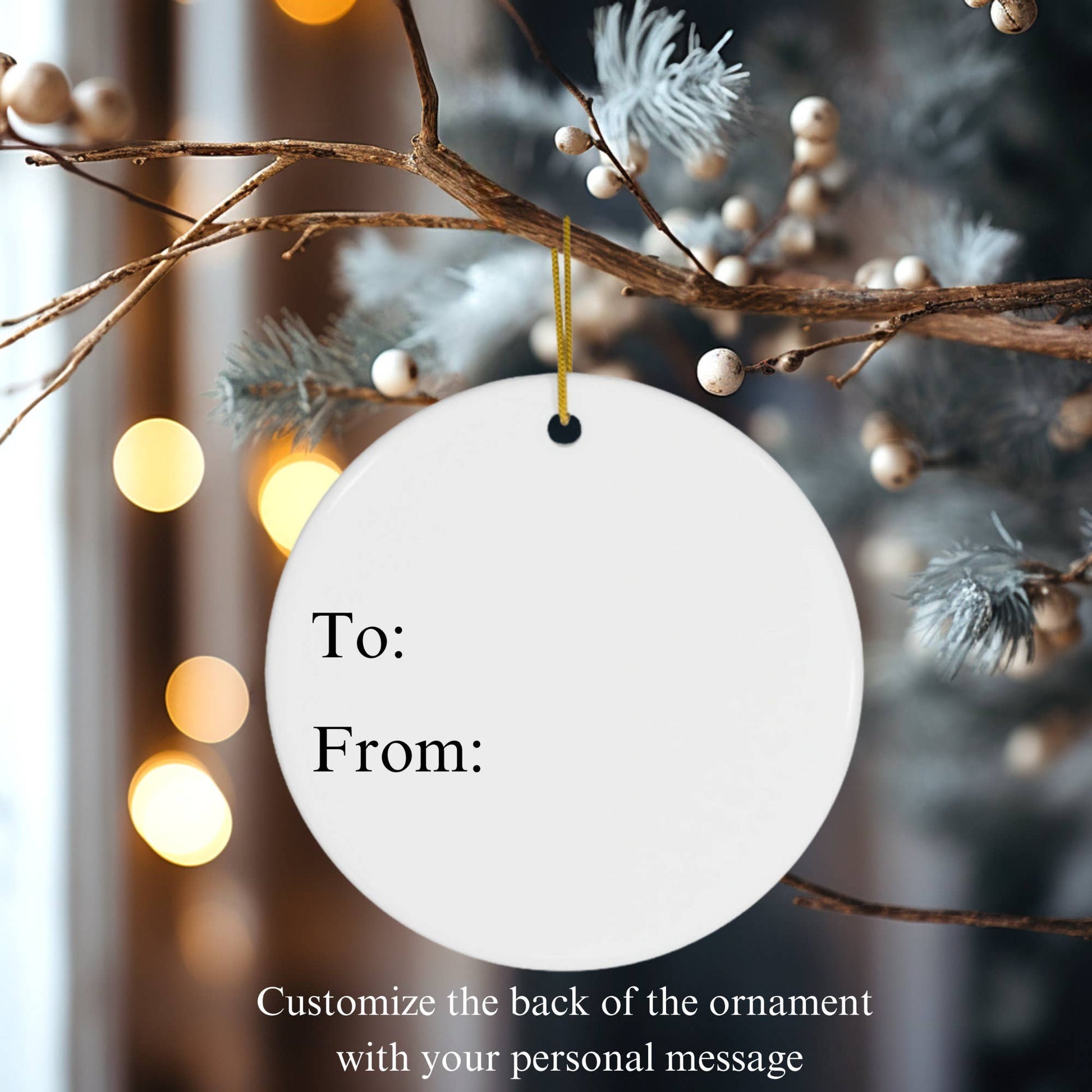 Winter Night Christmas Ceramic Ornament