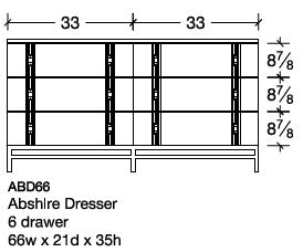 Amish Abshire Deluxe Six Drawer Dresser