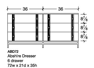 Amish Abshire Deluxe Six Drawer Dresser