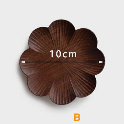 Black Walnut Hand-Carved Flower Plate