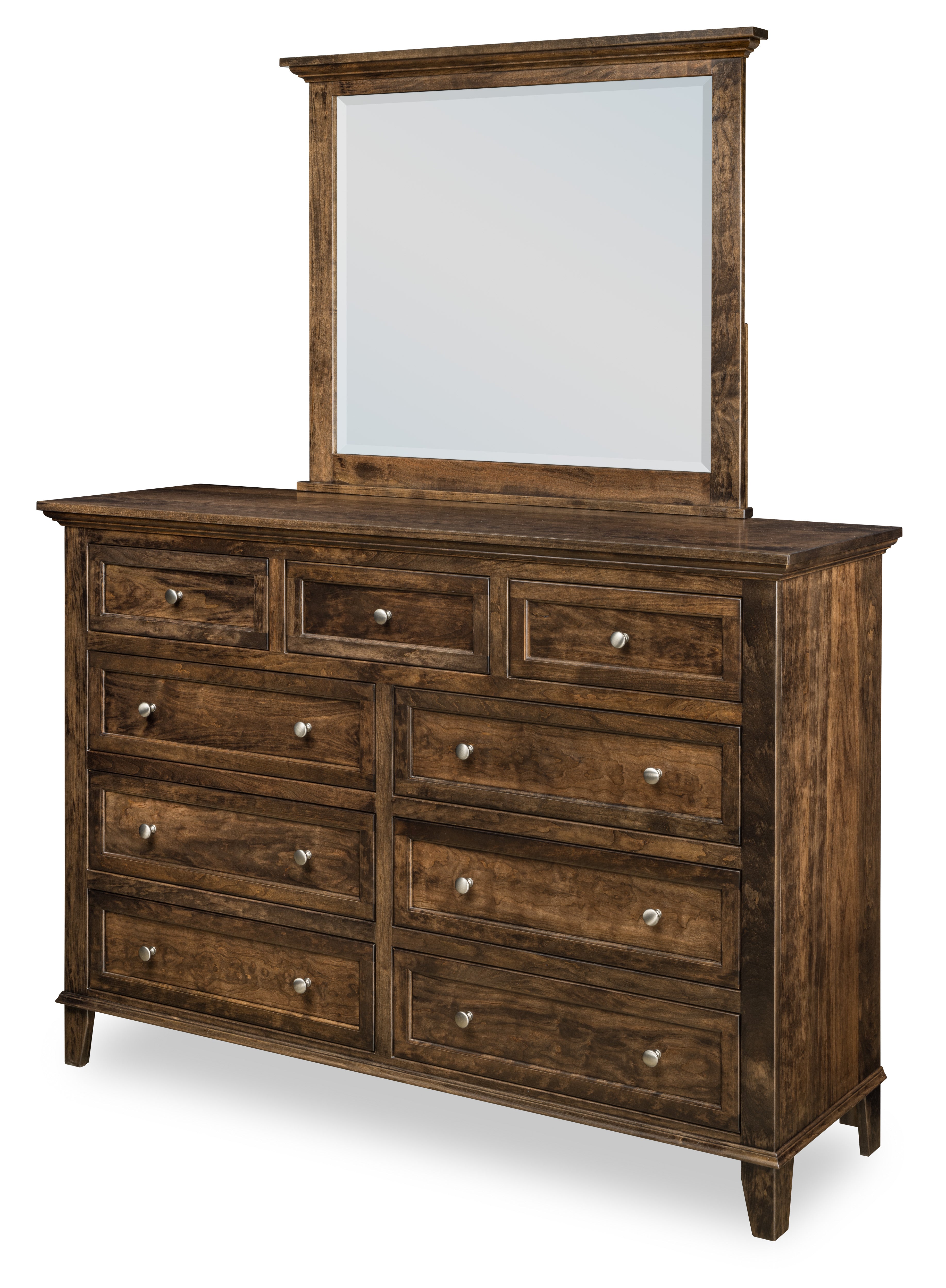 alexandria tall dresser in sap cherry wood with shadow stain