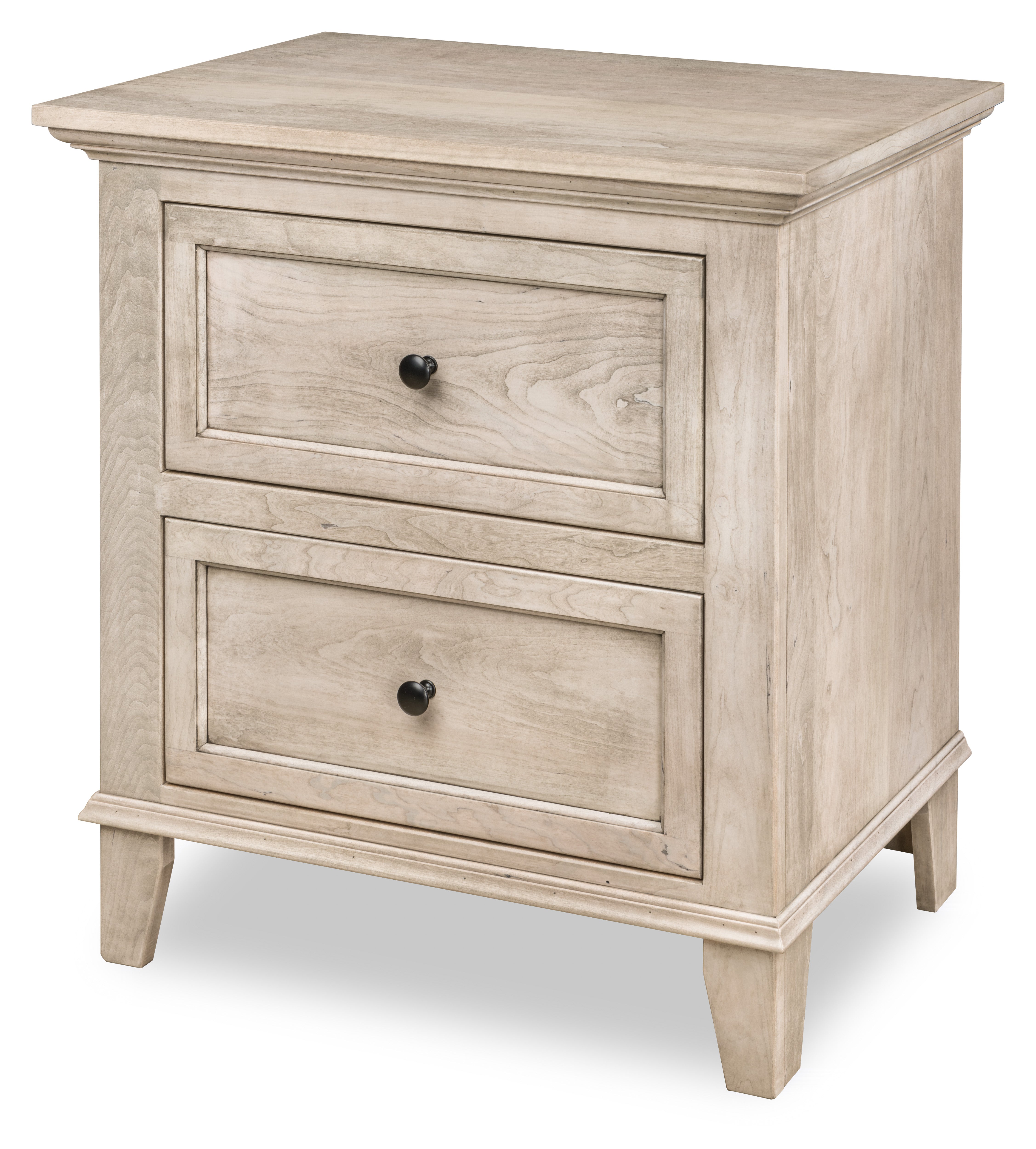 alexandria two drawer nightstand in sap cherry with mineral stain