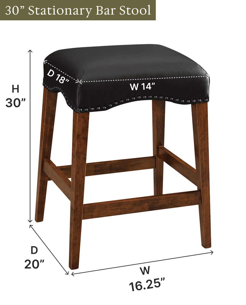 Amish Allerton Stationary Bar Stool-Bar Chair-The Amish House