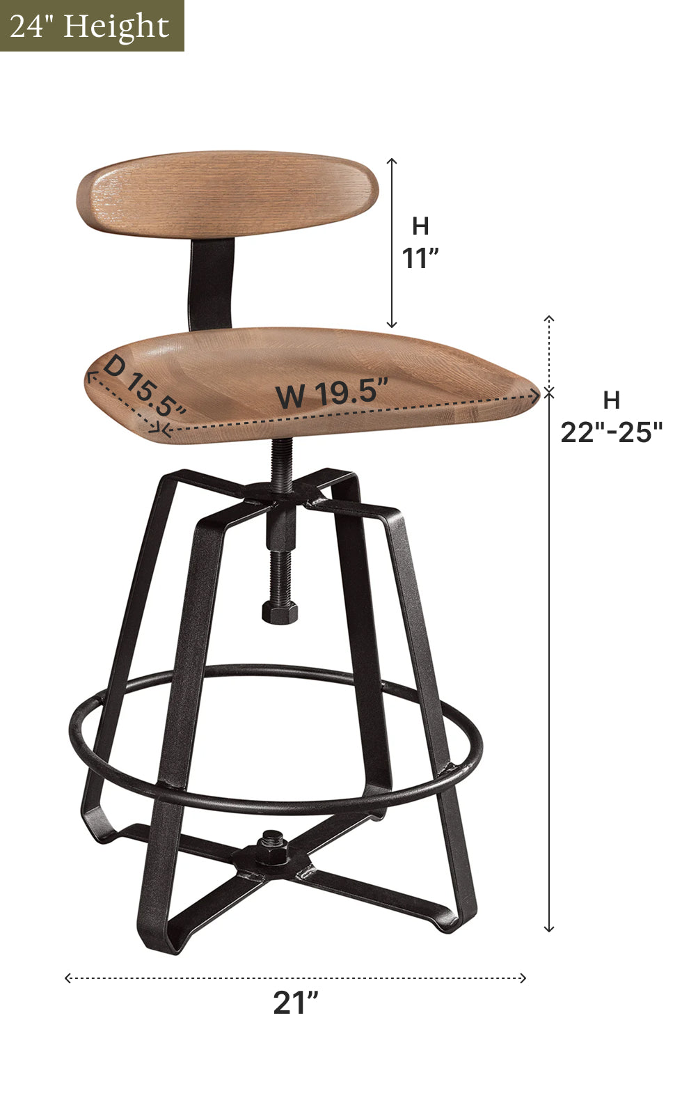 Amish Iron Craft Swivel Bar Chair-Bar Chair-The Amish House