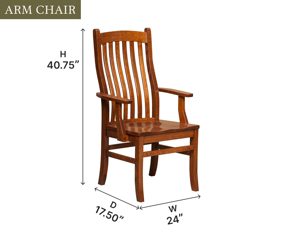 Amish Arts and Crafts Dining Chair - Quick Ship-Dining Chair-The Amish House
