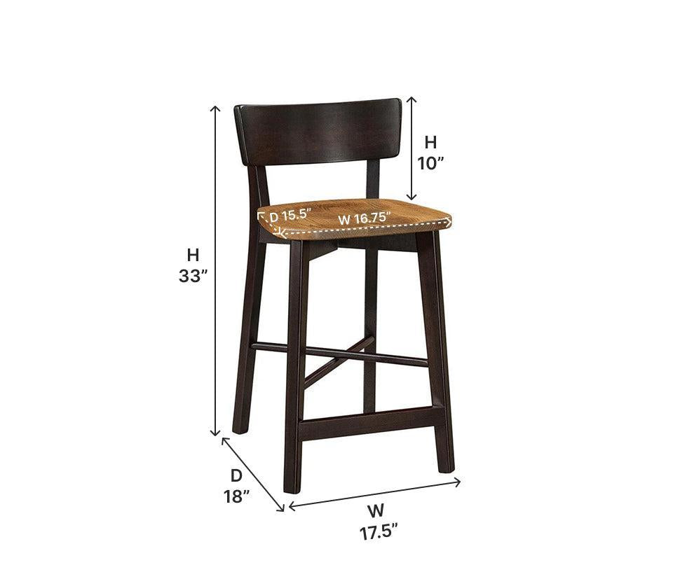 Amish Devyn Stationary Bar Chair-Bar Chair-The Amish House