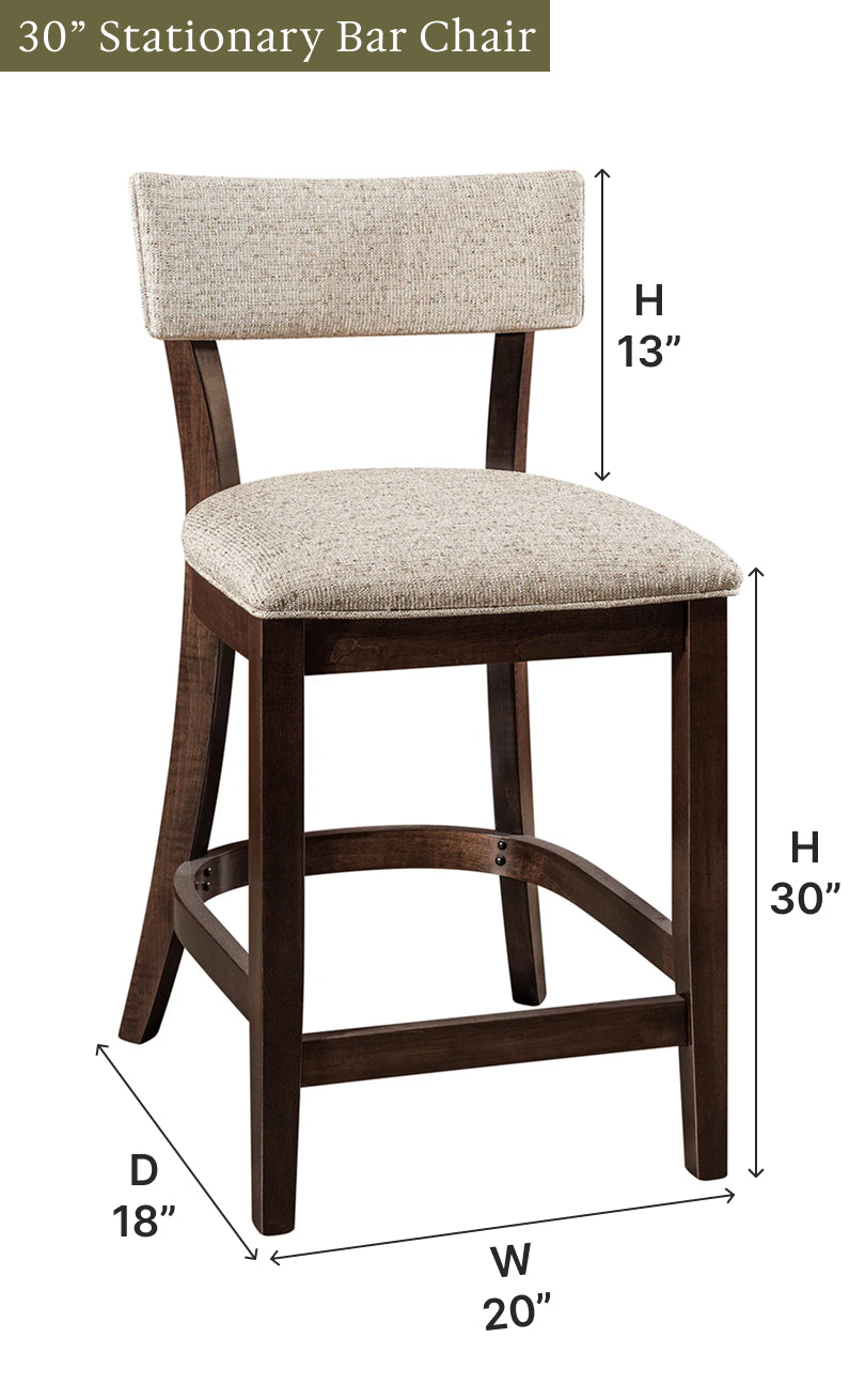 Amish Emerson Stationary Bar Chair-Bar Chair-The Amish House