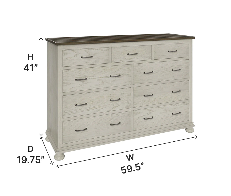 Amish Hickory Grove Tall Dresser